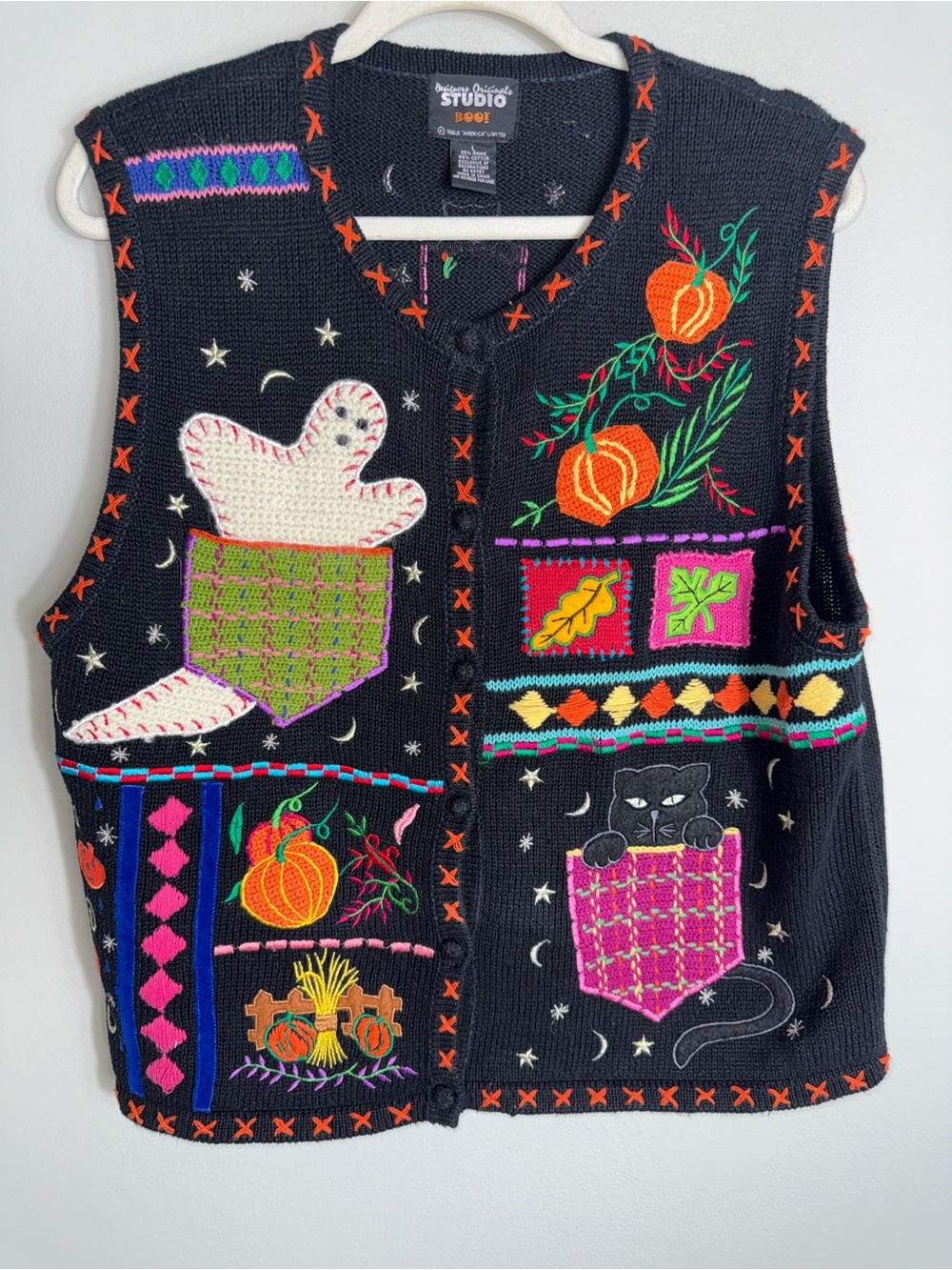Designers Originals Studio Boo Halloween Sweater Vest-Vintage-Size Large - Picture 2 of 8